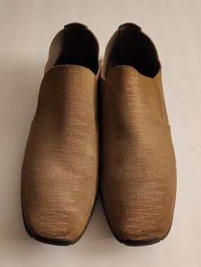 Tsubo Men's Size 11 Leather Upper Slip-On Loafers Light Brown Suede 6S X